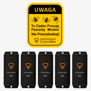 5 x Czujnik z GPS do Ula z kartą SIM + GRATIS Tabliczka na pasiekę.