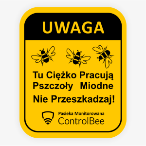 Tabliczka ostrzegawcza na pasiekę.